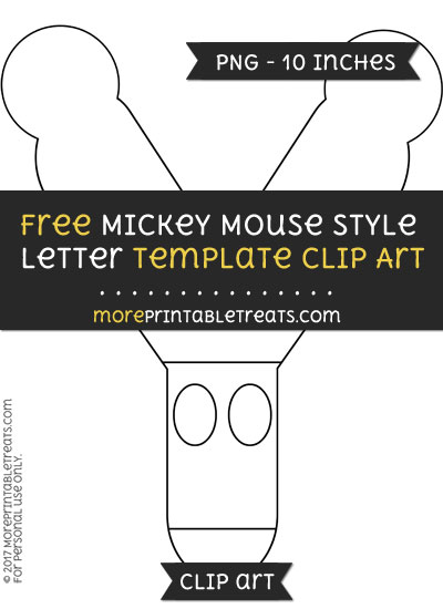 Free Mickey Mouse Style Letter Y Template - Clipart