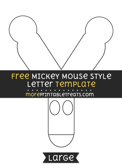 Free Mickey Mouse Style Letter Y Template - Large