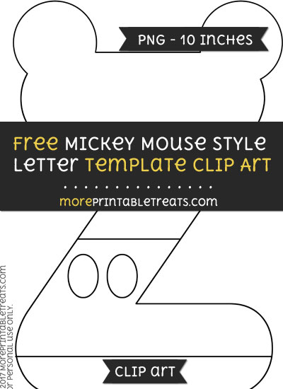 Free Mickey Mouse Style Letter Z Template - Clipart