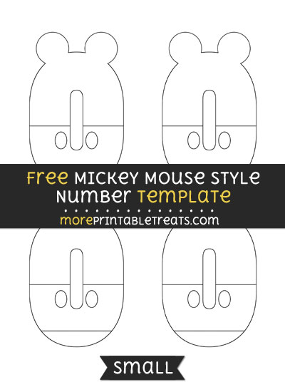 Free Mickey Mouse Style Number 0 Template - Small