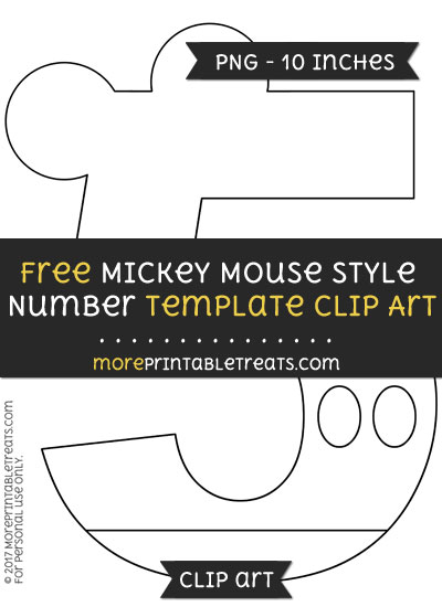 Free Mickey Mouse Style Number 5 Template - Clipart
