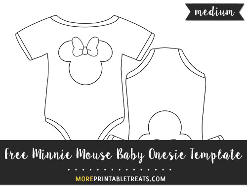 Free Minnie Mouse Baby Onesie Template - Medium Size
