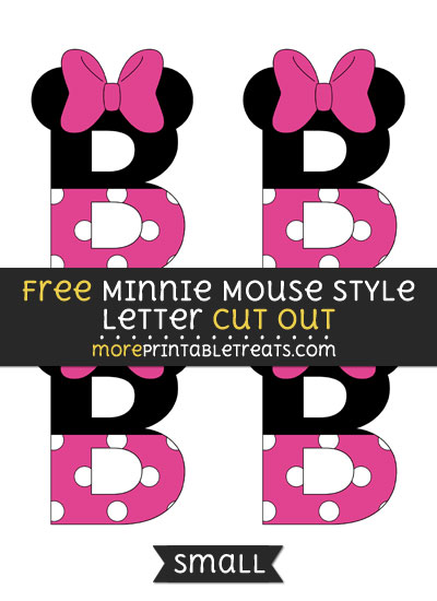 Free Minnie Mouse Style Letter B Cut Out - Small Size Printable