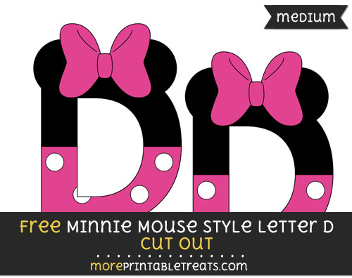 Free Minnie Mouse Style Letter D Cut Out - Medium Size Printable