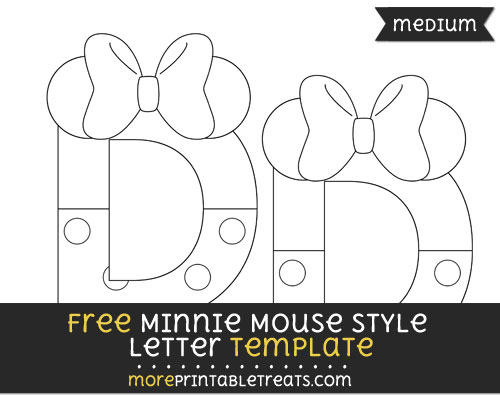 Free Minnie Mouse Style Letter D Template - Medium