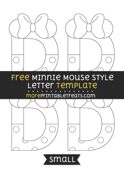 Free Minnie Mouse Style Letter D Template - Small