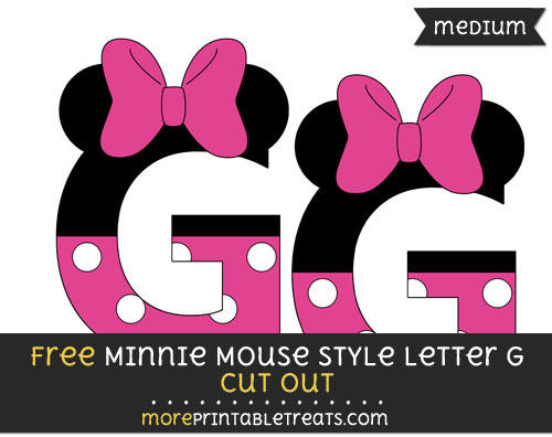 Free Minnie Mouse Style Letter G Cut Out - Medium Size Printable
