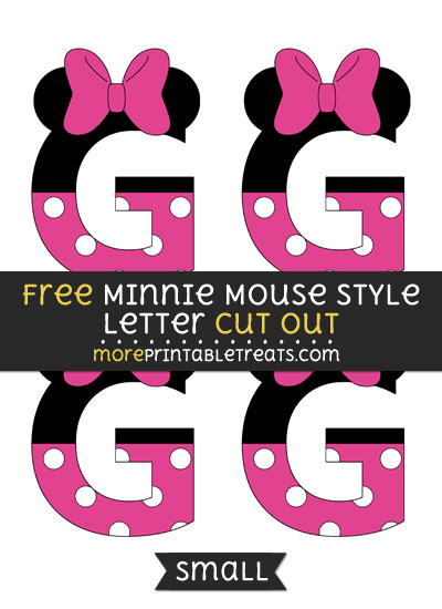Free Minnie Mouse Style Letter G Cut Out - Small Size Printable