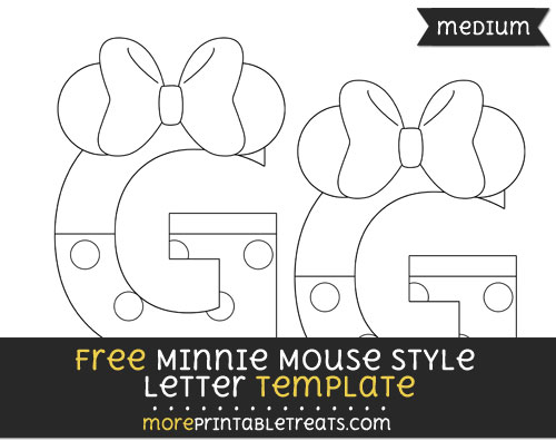 Free Minnie Mouse Style Letter G Template - Medium