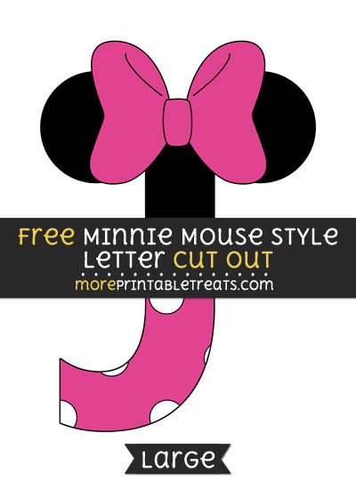 Free Minnie Mouse Style Letter J Cut Out - Large size printable