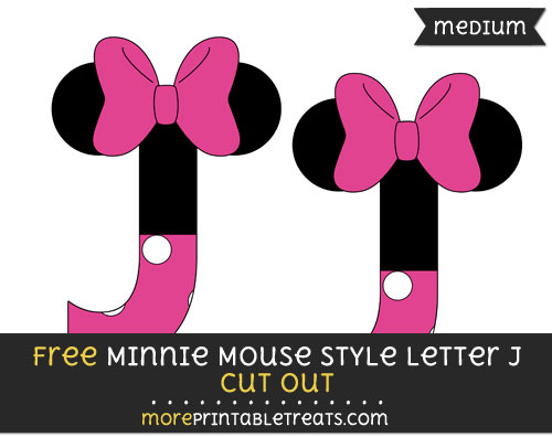 Free Minnie Mouse Style Letter J Cut Out - Medium Size Printable