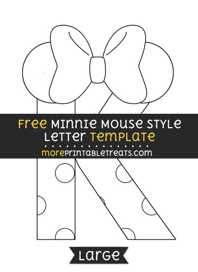Free Minnie Mouse Style Letter K Template - Large