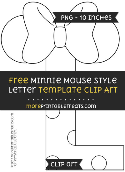 Free Minnie Mouse Style Letter L Template - Clipart