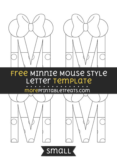 Free Minnie Mouse Style Letter M Template - Small