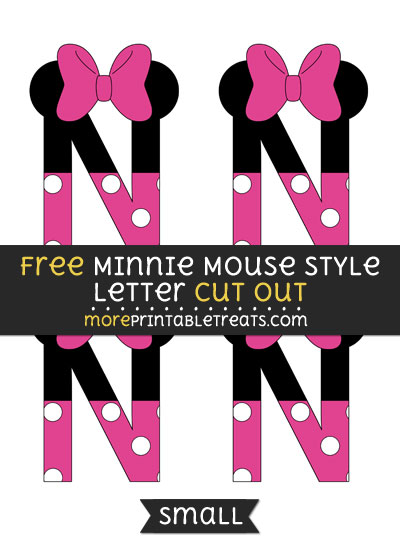 Free Minnie Mouse Style Letter N Cut Out - Small Size Printable