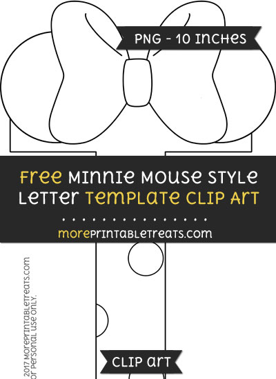 Free Minnie Mouse Style Letter T Template - Clipart