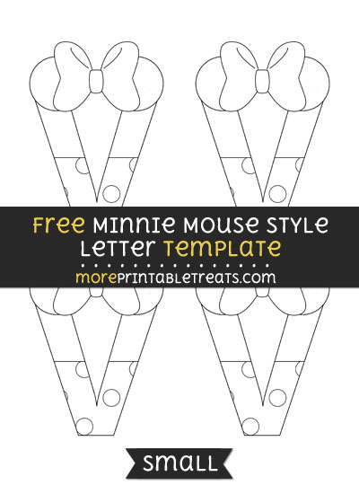 Free Minnie Mouse Style Letter V Template - Small