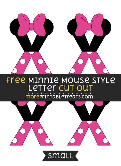 Free Minnie Mouse Style Letter X Cut Out - Small Size Printable