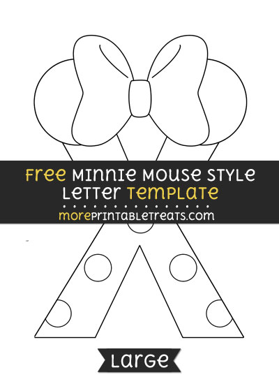 Free Minnie Mouse Style Letter X Template - Large