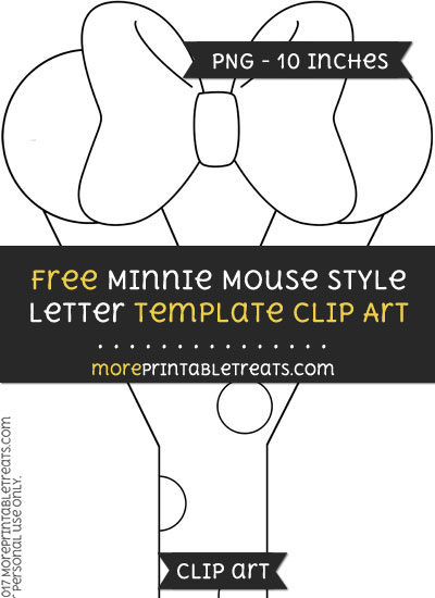 Free Minnie Mouse Style Letter Y Template - Clipart
