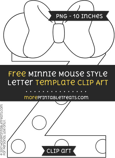 Free Minnie Mouse Style Letter Z Template - Clipart