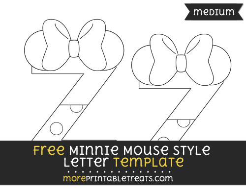Free Minnie Mouse Style Letter Z Template - Medium