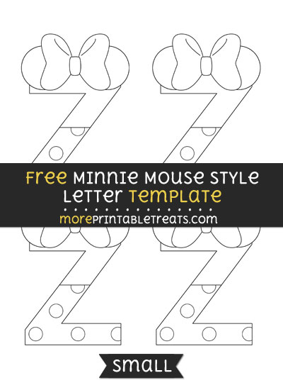 Free Minnie Mouse Style Letter Z Template - Small