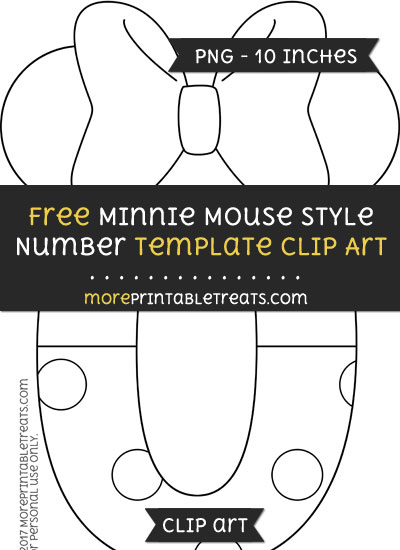 Free Minnie Mouse Style Number 0 Template - Clipart