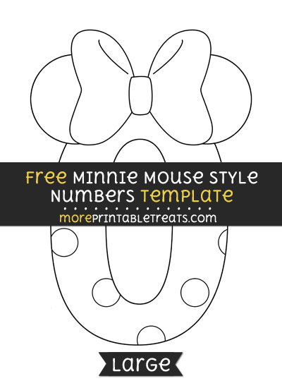 Free Minnie Mouse Style Number 0 Template - Large
