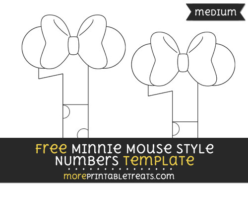 Free Minnie Mouse Style Number 1 Template - Medium