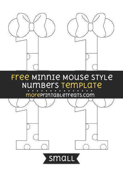 Free Minnie Mouse Style Number 1 Template - Small