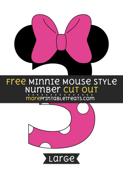Free Minnie Mouse Style Number 3 Cut Out - Large size printable