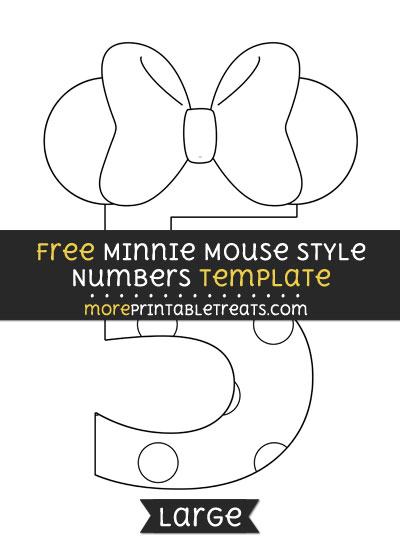 Free Minnie Mouse Style Number 5 Template - Large