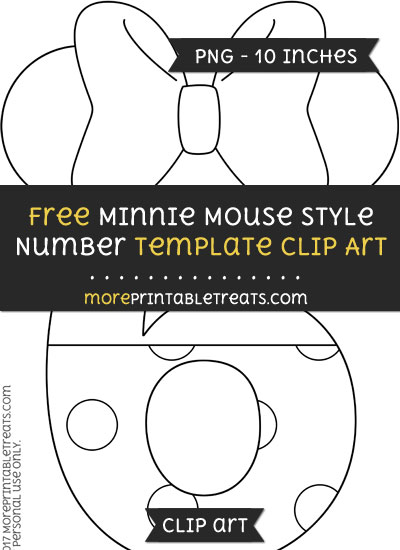 Free Minnie Mouse Style Number 6 Template - Clipart