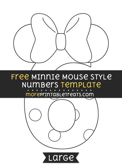 Free Minnie Mouse Style Number 6 Template - Large