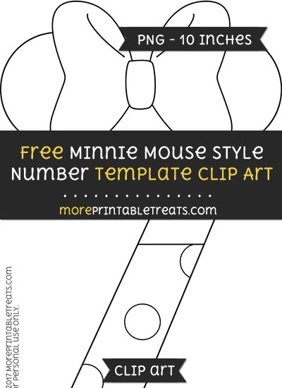Free Minnie Mouse Style Number 7 Template - Clipart