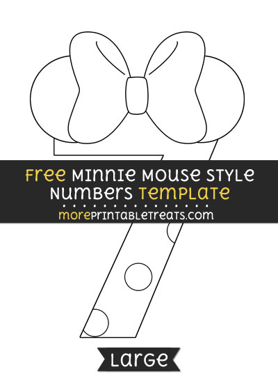 Free Minnie Mouse Style Number 7 Template - Large