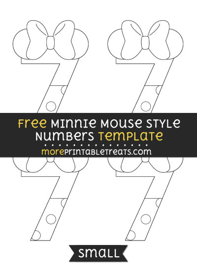 Free Minnie Mouse Style Number 7 Template - Small