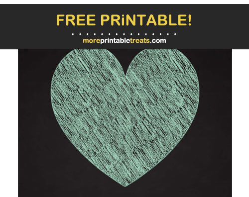 Free Printable Mint Green Chalk-Style Heart