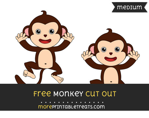 Free Monkey Cut Out - Medium Size Printable