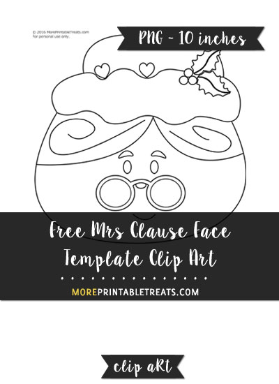 Free Mrs. Clause Face Template - Clipart