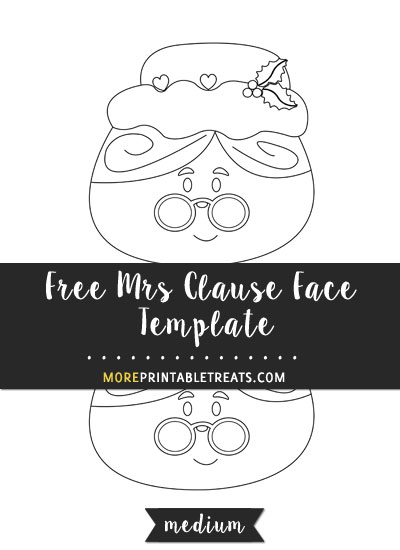 Free Mrs. Clause Face Template - Medium Size