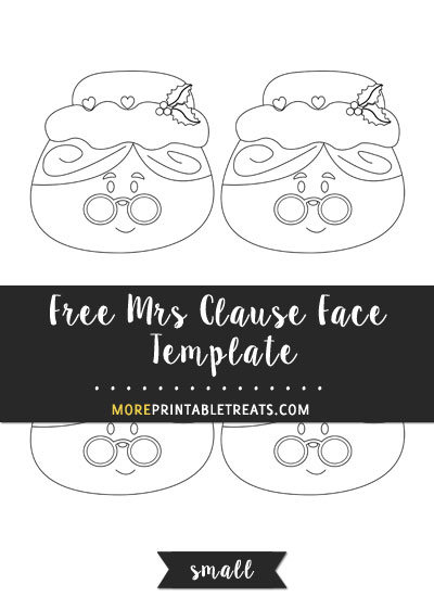 Free Mrs. Clause Face Template - Small Size