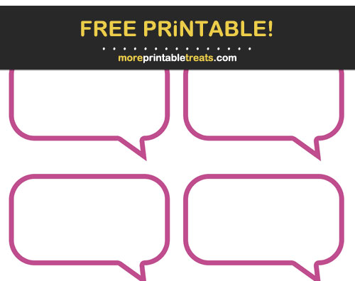 Free Printable Mulberry Purple Border Rectangle Speech Bubble Labels