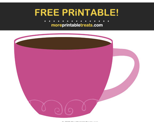 Free Printable Mulberry Purple Coffee Cup Cut Out