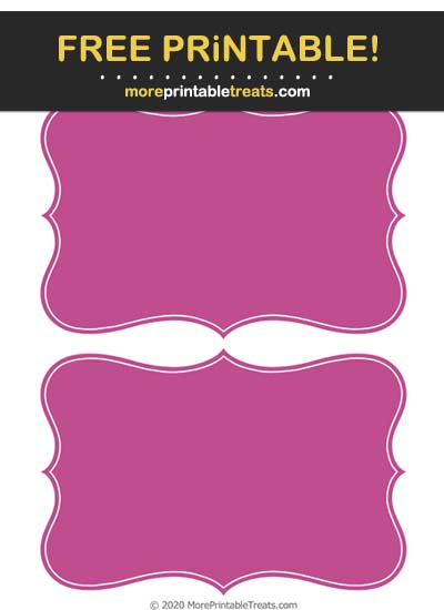 Free Printable Mulberry Purple White-Outlined Curvy Labels