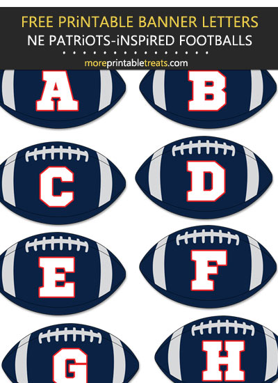 Free Printable New England Patriots-Inspired Football Banner Letters