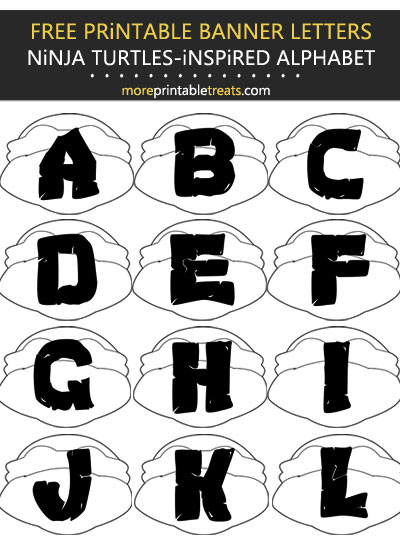 Free Printable Ninja Turtles Inspired Alphabet Party Banner Set