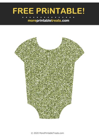 Free Printable Olive Green Glittery Baby Onesie Cut Out