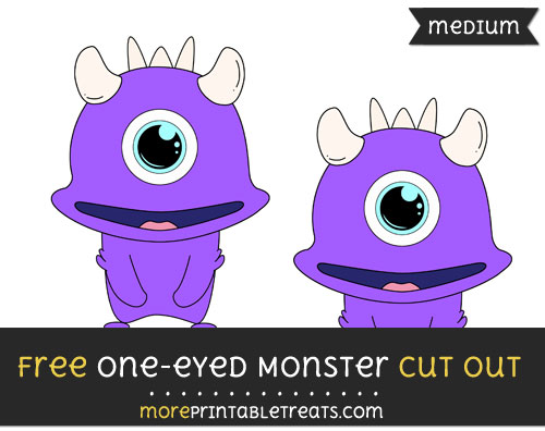 Free One Eyed Monster Cut Out - Medium Size Printable